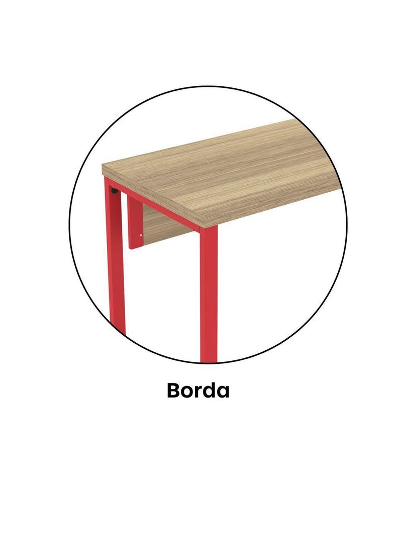 Mesa Escritório 1340x600x750mm M1340pe40tub Noce Naturalle-vermelho