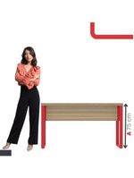Mesa Escritório 1340x600x750mm M1340pe40tub Noce Naturalle-vermelho