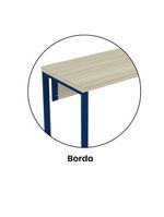 Mesa Escritório 1340x600x750mm M1340pe40tub Castanheira Natural-azul Delrei