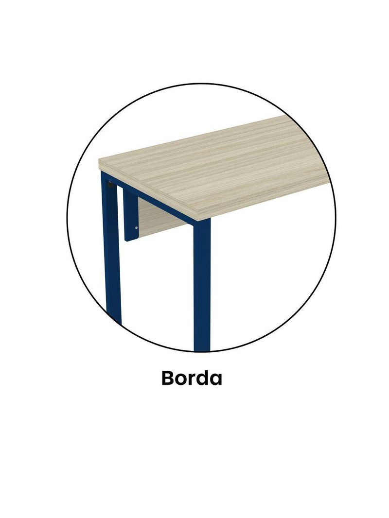Mesa Escritório 1340x600x750mm M1340pe40tub Castanheira Natural-azul Delrei