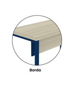 Mesa Escritório 1340x600x750mm M1340pe40tub Castanheira Natural-azul Delrei