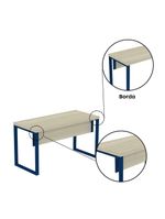 Mesa Escritório 1340x600x750mm M1340pe40tub Castanheira Natural-azul Delrei