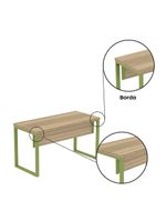 Mesa Escritório 1340x600x750mm M1340pe40tub Noce Naturalle-verde Miró