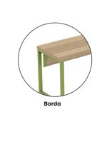 Mesa Escritório 1340x600x750mm M1340pe40tub Noce Naturalle-verde Miró