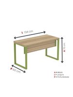 Mesa Escritório 1340x600x750mm M1340pe40tub Noce Naturalle-verde Miró