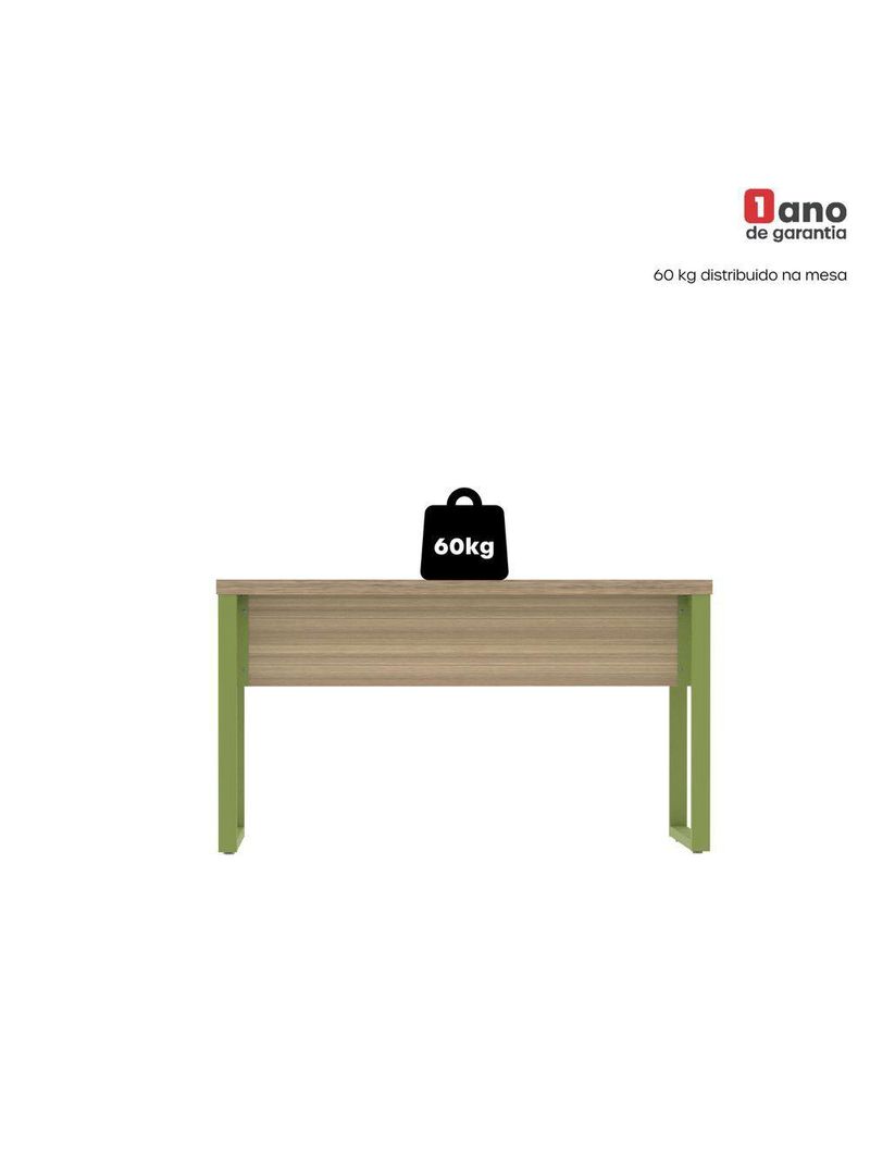 Mesa Escritório 1340x600x750mm M1340pe40tub Noce Naturalle-verde Miró