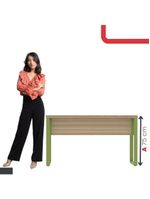 Mesa Escritório 1340x600x750mm M1340pe40tub Noce Naturalle-verde Miró