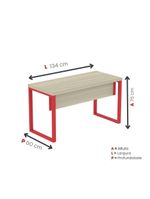 Mesa Escritório 1340x600x750mm M1340pe40tub Castanheira Natural-vermelho