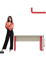Mesa Escritório 1340x600x750mm M1340pe40tub Castanheira Natural-vermelho