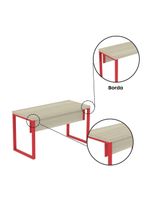 Mesa Escritório 1340x600x750mm M1340pe40tub Castanheira Natural-vermelho