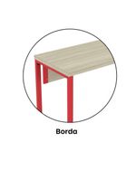 Mesa Escritório 1340x600x750mm M1340pe40tub Castanheira Natural-vermelho
