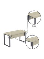 Mesa Escritório 1340x600x750mm M1340pe40tub Castanheira Natural-grafito