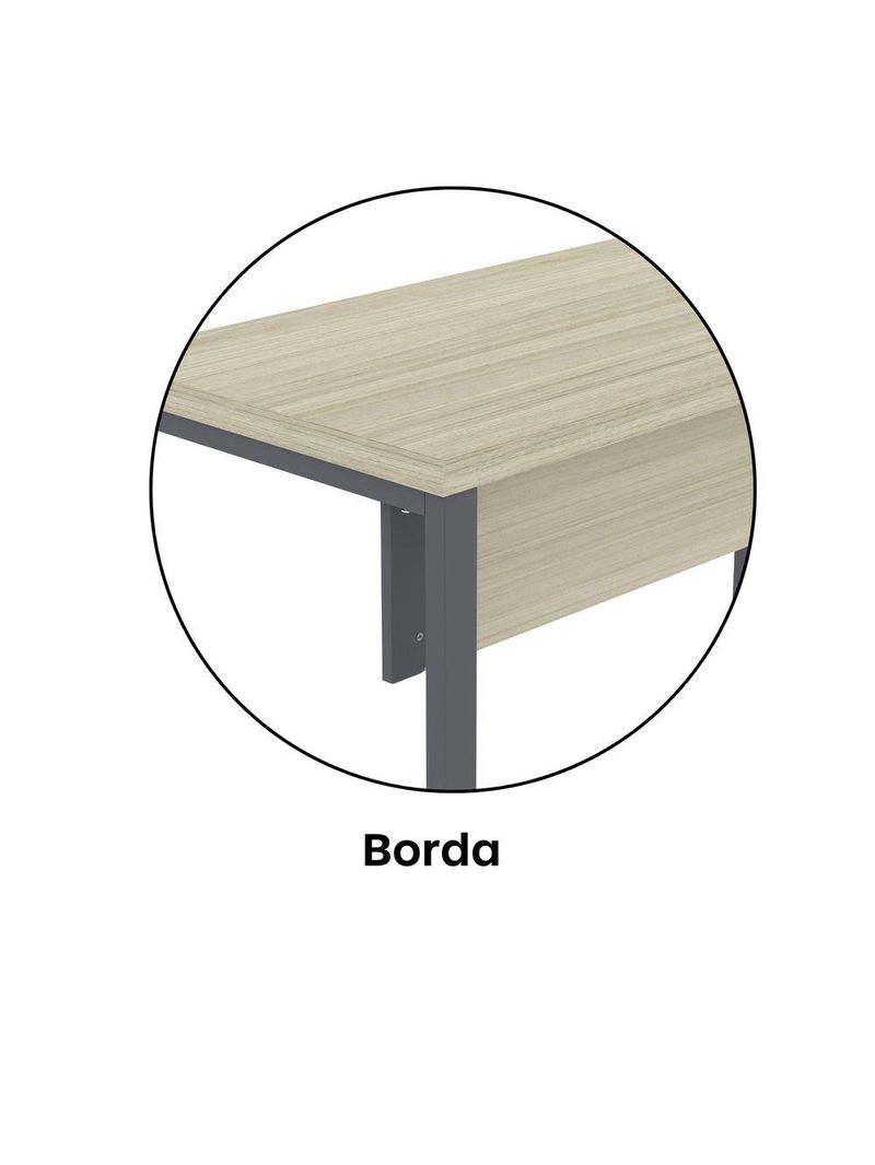 Mesa Escritório 1340x600x750mm M1340pe40tub Castanheira Natural-grafito