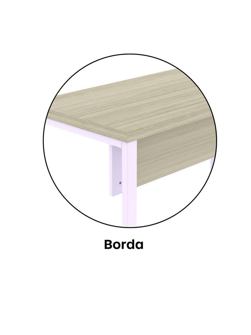 Mesa Escritório 1340x600x750mm M1340pe40tub Castanheira Natural-lilas