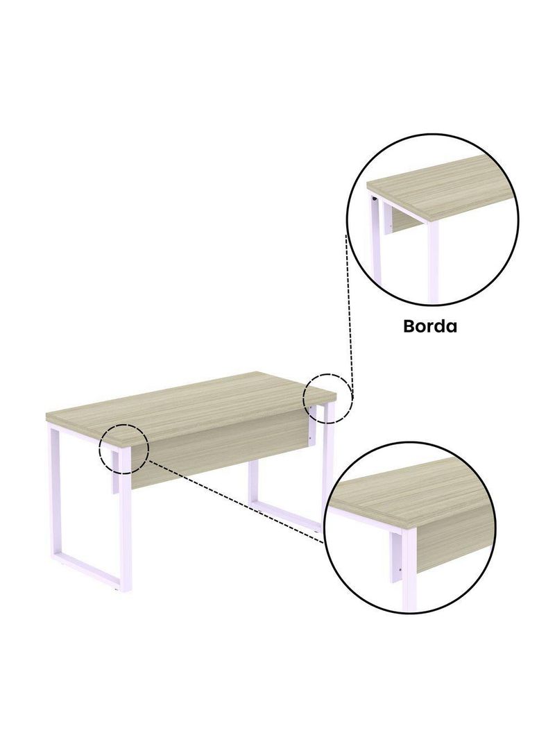 Mesa Escritório 1340x600x750mm M1340pe40tub Castanheira Natural-lilas