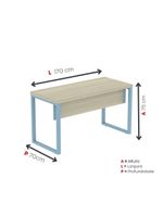Mesa Escritório 1700x700x750 M170-70pe40tub Castanheira Natural-azul Dali