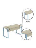 Mesa Escritório 1700x700x750 M170-70pe40tub Castanheira Natural-azul Dali