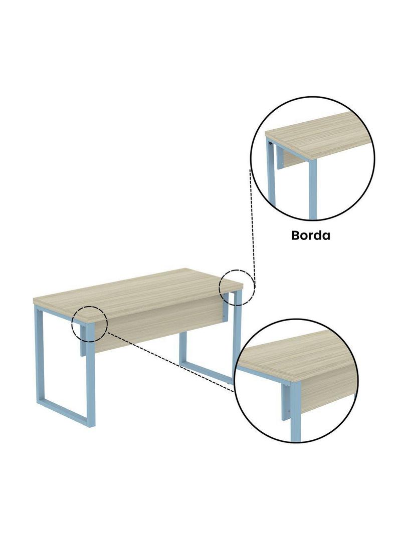 Mesa Escritório 1700x700x750 M170-70pe40tub Castanheira Natural-azul Dali