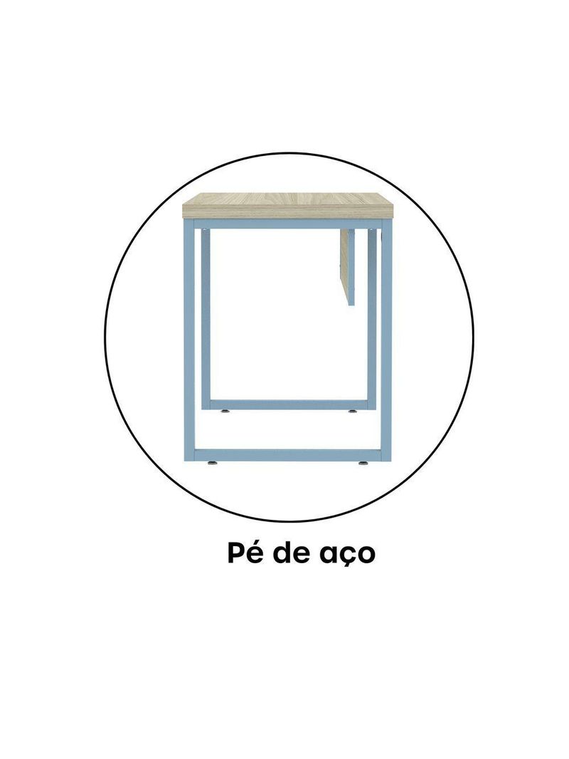 Mesa Escritório 1700x700x750 M170-70pe40tub Castanheira Natural-azul Dali