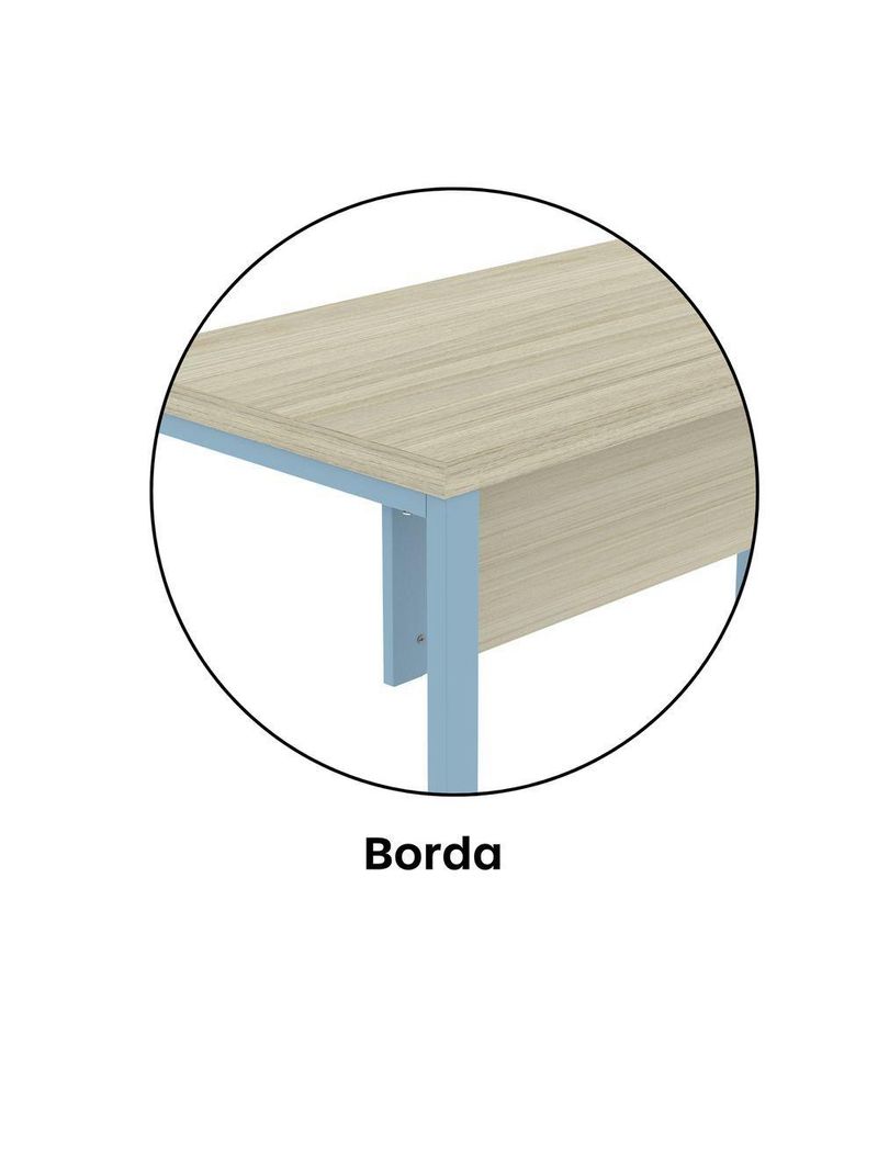 Mesa Escritório 1700x700x750 M170-70pe40tub Castanheira Natural-azul Dali