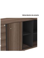 Mesa Pé Balcão Escritório Com 4 Gavetas 189x180cm Preto-walnut
