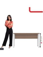 Mesa Escritório 1700x700x750 M170-70pe40tub Walnut-branco