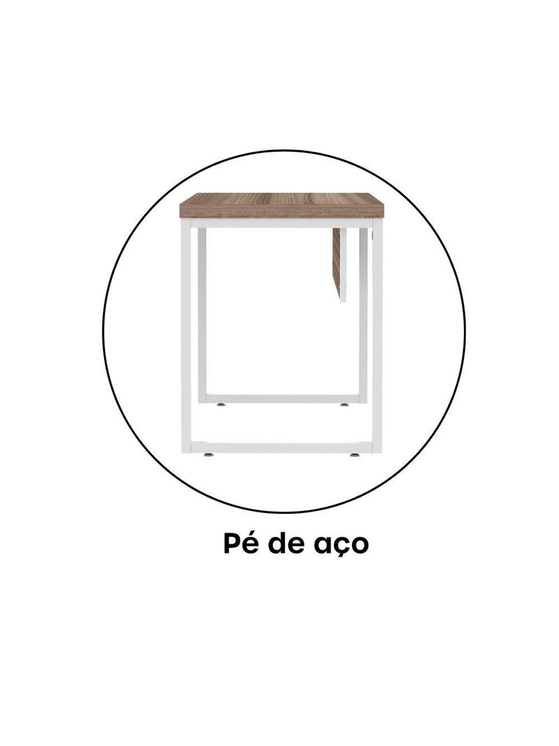 Mesa Escritório 1700x700x750 M170-70pe40tub Walnut-branco