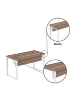 Mesa Escritório 1700x700x750 M170-70pe40tub Walnut-branco