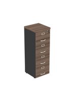 Arquivo De Escritório Em Madeira 4 Gavetas Pe40 Preto-walnut