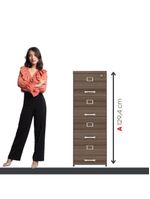 Arquivo De Escritório Em Madeira 4 Gavetas Pe40 Preto-walnut