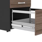 Arquivo De Escritório Em Madeira 4 Gavetas Pe40 Preto-walnut