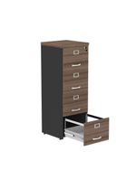 Arquivo De Escritório Em Madeira 4 Gavetas Pe40 Preto-walnut