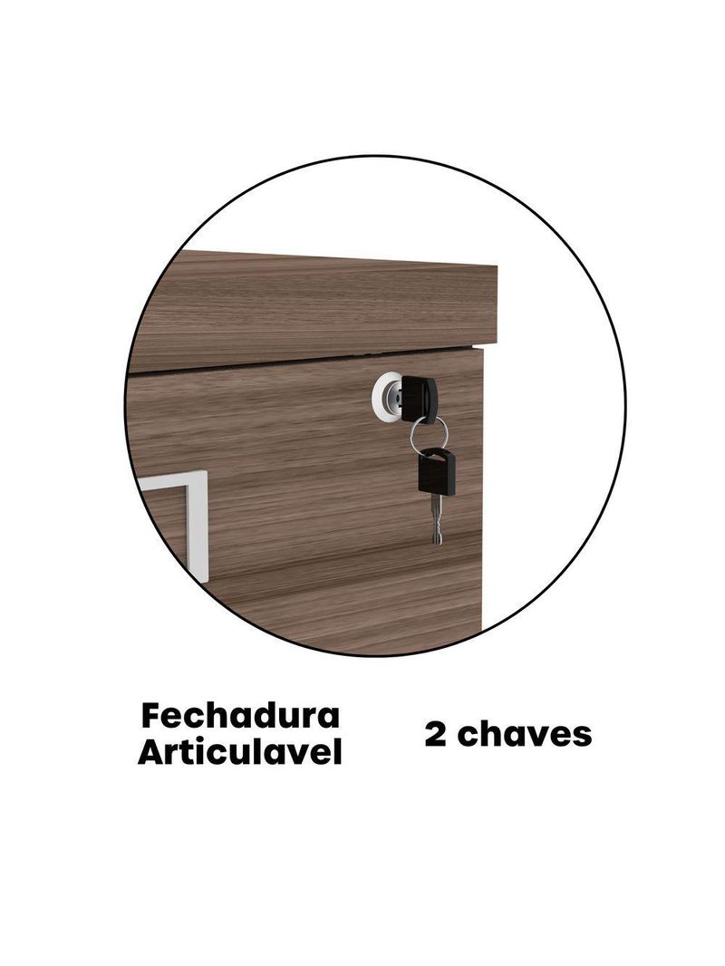 Arquivo De Escritório Em Madeira 4 Gavetas Pe40 Preto-walnut
