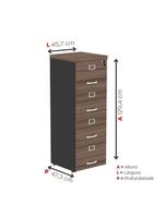 Arquivo De Escritório Em Madeira 4 Gavetas Pe40 Preto-walnut