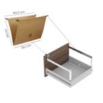 Arquivo De Escritório Em Madeira 4 Gavetas Pe40 Preto-walnut