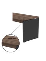 Mesa Pé Balcão Escritório Com 3 Gavetas 189x180cm Preto-walnut