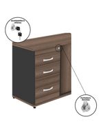 Mesa Pé Balcão Escritório Com 3 Gavetas 189x180cm Preto-walnut