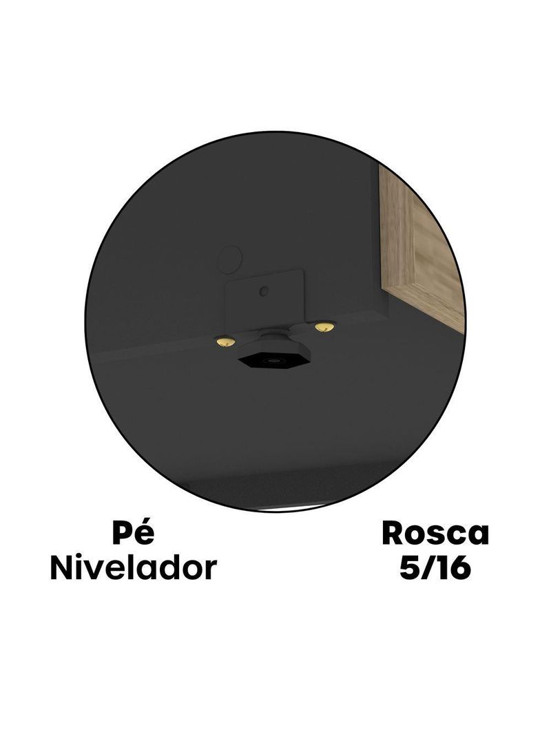 Arquivo De Escritório Em Madeira 4 Gavetas Pe40 Preto-noce Naturalle