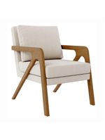 Poltrona Decorativa Moderna Luxo Para Sala Escritório Xangai Bouclé Bege