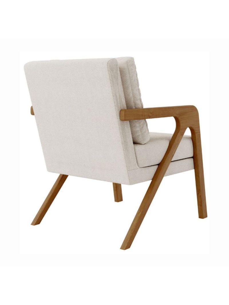 Poltrona Decorativa Moderna Luxo Para Sala Escritório Xangai Bouclé Bege