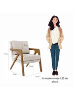 Poltrona Decorativa Sala De Estar Escritório Recepção Olinda Bouclé Bege