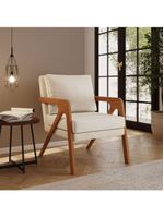 Poltrona Decorativa Moderna Luxo Para Sala Escritório Xangai Linho Bege