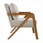 Poltrona Decorativa Moderna Luxo Para Sala Escritório Xangai Linho Bege
