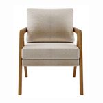 Poltrona Decorativa Moderna Luxo Para Sala Escritório Xangai Linho Bege