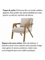 Poltrona Decorativa Moderna Luxo Para Sala Escritório Xangai Linho Bege