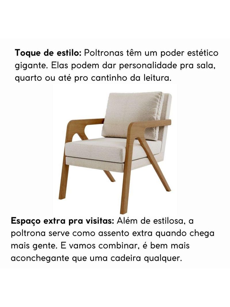 Poltrona Decorativa Moderna Luxo Para Sala Escritório Xangai Linho Bege