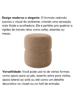 Kit 2 Poltrona Decorativa Puff Sala Moderno Escritório Maia Bouclé Bege