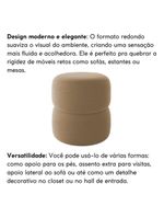 Kit 2 Poltrona Decorativa Puff Sala Moderno Escritório Lana Linho Bege