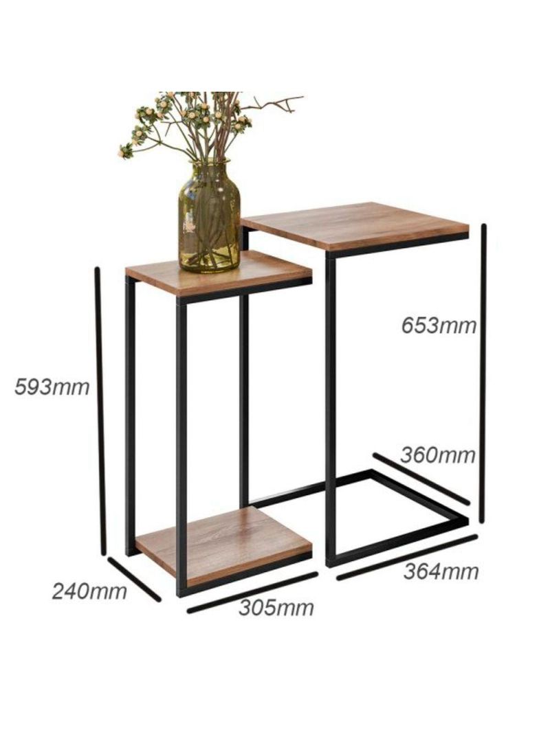 Conjunto Mesa Lateral E Apoio Aurora Demolição Preto