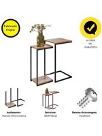 Conjunto Mesa Lateral E Apoio Aurora Demolição Preto